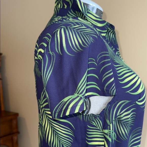 George Navy and Green Leaf Print Tunic - Picture 5 of 12